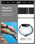 ⁦سوار سبايجن لايت فيت X لساعة جوجل بكسل ووتش 4/3 (45 ملم) من النايلون حلقة مفردة - أسود⁩ - الصورة ⁦5⁩