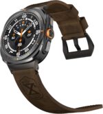 سوار جلدي فينتاج من فسانت متوافق مع ساعة سامسونج جالكسي الترا 47 ملم (2025/2024)، سوار جلد كريزي هورس بعرض 24 ملم لساعة جالكسي الترا للرجال والنساء، بني رترو