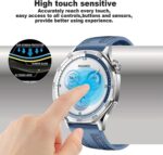 ⁦جراب حماية من ازوني مع شاشة حماية من الزجاج المقسى، جراب حماية رفيع للغاية ومقاوم للخدش لساعة هواوي جي تي 5 مقاس 46 ملم (شفاف + اسود)⁩ - الصورة ⁦4⁩