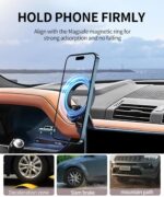 ⁦حامل جوال للسيارة من مازر ويلر لسيارة لاند روفر ديفندر 2022-2025، مشبك ثابت للشاشة 11.4 انش، حامل موبايل دوار 360 درجة متوافق مع ماج سيف، حامل جوال لا يؤثر على فتحة التهوية⁩ - الصورة ⁦5⁩