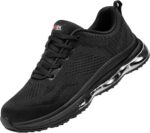 لارنميرن حذاء رياضي بمقدمة فولاذية للرجال مقاوم للاهتراء مريح وسهل الارتداء مع وسادة بناء للمشي والتنس