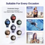 ⁦سوار سيليكون متوافق مع ساعة هواوي ووتش 5 مقاس 46 ملم من كيز جييف، سوار بديل بدون فجوات وناعم متوافق مع ساعة هواوي ووتش 5 مقاس 42 ملم للنساء والرجال⁩ - الصورة ⁦4⁩