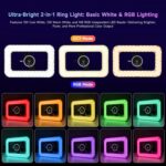 ⁦448 LED Magnetic RGB Ring Light with Mini Tripod — Dual-Sided Aluminum Build, 6000mAh Rechargeable Battery, Adjustable Brightness & Color Temperature, MagSafe-Compatible for TikTok, YouTube & Makeup⁩ - الصورة ⁦3⁩
