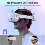 ⁦حزام الرأس لميتا كويست 3/3S: ملحقات سماعة الواقع الافتراضي - بديل لحزام إيليت - متوافق مع اوكيولوس/ميتا كويست 3/3S - راحة معززة، يقلل من الضغط على الرأس⁩ - الصورة ⁦2⁩