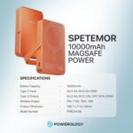 ⁦باورولوجي باور بانك مغناطيسي 10000mAh مع حامل، شحن سريع بي دي 20 واط، شاحن لاسلكي 15 واط، متوافق مع ماج سيف، حزمة بطارية محمولة لايفون 17-12 سيريز واندرويد والساعات الذكية وسماعات الاذن⁩ - الصورة ⁦5⁩