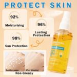 ⁦بخاخ زيت واقي من الشمس بعامل حماية من الشمس بعامل حماية من الشمس بدرجة 50، رذاذ متوهج خفيف الوزن مع حماية واسعة الطيف من الأشعة فوق البنفسجية فئة A وB، مرطب ومنعش، مناسب لجميع انواع البشرة⁩ - الصورة ⁦3⁩