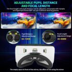 ⁦سماعة رأس للواقع الافتراضي للهواتف الذكية، من أزوني بزاوية رؤية فائقة العرض 120 درجة، تركيز قابل للتعديل وعرض العين، عدسة شبه كروية، تبديد للحرارة، متوافقة مع الهواتف الذكية مقاس 4.5-6.5 بوصة⁩ - الصورة ⁦3⁩