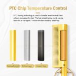 ⁦شنتيوي مشط ساخن لفرد الشعر - شنتيوي مشط كهربائي لفرد الشعر لشعر الأمريكيين الأفارقة والشعر المستعار، مشط ضغط محمول لفرد الشعر مضاد للحروق⁩ - الصورة ⁦4⁩