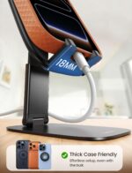 ⁦لاميكال حامل جوال رفيع للغاية للمكتب - [ارتفاع قابل للتعديل] حامل موبايل لسطح المكتب قابل للطي، حامل موبايل محمول، ملحقات مكتب لهواتف ايفون 17 16 15 14 13 برو ماكس اير، جالاكسي S25، S24⁩ - الصورة ⁦3⁩