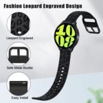 ⁦سوار ساعة 20 ملم متوافق مع ساعة سامسونج جالكسي 7 / جالكسي ووتش 6 كلاسيك / جالكسي ووتش 4/5/6، سوار منقوش من السيليكون الناعم لهوا وي جي تي 3 42 ملم للنساء والرجال⁩ - الصورة ⁦3⁩