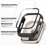 ⁦جراب من الزجاج المقوى مناسب لساعة ابل سلسلة 10 42 ملم/46 ملم، واقي شاشة صلب من البولي كربونات، غشاء زجاجي مقوى مدمج عالي الحساسية، عبوة من قطعتين (فضي، ساعة ابل سلسلة 10 42 ملم)⁩ - الصورة ⁦2⁩