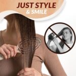 ⁦مشط توحيد الشعر الجديد 2026 من لوكسفيريا، فرشاة شعر مرنة لفك تشابك الشعر، شعيرات مرنة ناعمة مضادة للكهرباء الساكنة للشعر الرطب والجاف، تصميم حلزوني فريد من نوعه لازالة التشابك (B)⁩ - الصورة ⁦5⁩