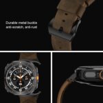 ⁦سوار جلدي فينتاج من فسانت متوافق مع ساعة سامسونج جالكسي الترا 47 ملم (2025/2024)، سوار جلد كريزي هورس بعرض 24 ملم لساعة جالكسي الترا للرجال والنساء، بني رترو⁩ - الصورة ⁦3⁩