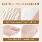 ⁦مرطب للوجه بعامل حماية من الشمس 50 من جراجرا، كريم شمس بعامل حماية من الشمس 50، واقي من الشمس للوجه بعامل حماية من الشمس 50، مقاوم للماء والعرق، حماية كاملة من الشمس، للحماية من الاشعة فوق البنفسجية⁩ - الصورة ⁦5⁩