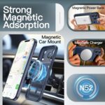 ⁦حافظة حماية مغناطيسية لجوال آيفون 17 برو ماكس 6.9 بوصة من جيتك، متوافقة مع ماج سيف، غطاء جوال خلفي نحيف مضاد للصدمات مع زر تحكم مدمج في الكاميرا، غطاء خلفي غير لامع شفاف (أزرق غامق)⁩ - الصورة ⁦4⁩