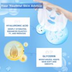 ⁦قناع وجه بحمض الهيالورونيك من بيلوكس - 10 اقنعة ورقية مرطبة للبشرة الجافة - قناع وجه كوري للنساء والرجال - قناع وجه مرطب لروتين العناية بالبشرة⁩ - الصورة ⁦6⁩