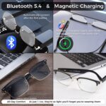 ⁦نظارات شمسية ذكية بتقنية الذكاء الاصطناعي تعمل بالبلوتوث مع عدسات متلونة بالضوء، للترجمة، الموسيقى، المكالمات، مساعد صوتي، مكبرات صوت ستيريو مفتوحة الاذن، فلتر الضوء الازرق وحماية من الاشعة فوق⁩ - الصورة ⁦6⁩