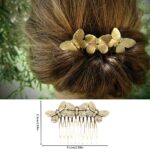 ⁦سيوسى 6 قطع من امشاط الشعر الجانبية الكلاسيكية للزينة للنساء، مشابك شعر معدنية مرصعة باحجار الراين واللؤلؤ الذهبي مع مقبض باسنان، دبابيس شعر كريستالية للعروس لاكسسوارات الزفاف⁩ - الصورة ⁦3⁩
