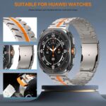 ⁦سوار بويبو من التيتانيوم متوافق مع ساعة سامسونج جالاكسي 7 الترا 47 ملم، سوار معصم صلب من الروابط المعدنية للرجال بديل قوي⁩ - الصورة ⁦5⁩