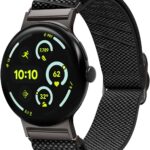 سوار سبايجن لايت فيت X لساعة جوجل بكسل ووتش 4/3 (45 ملم) من النايلون حلقة مفردة - أسود