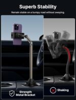 ⁦حامل جوال للسيارة من جيسوكس - حامل موبايل معدني بذراع طويل وثابت للغاية لحوامل الأكواب في السيارة - حامل جوال قابل للتعديل لجوال ايفون وسامسونج وجوجل⁩ - الصورة ⁦6⁩