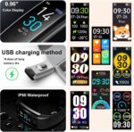 ⁦جهاز تتبع اللياقة البدنية من يونيكينج مع مراقب معدل ضربات القلب والنوم والنوم للرجال والنساء، ساعة مطورة مقاومة للماء لتتبع النشاط، عداد الخطوات والسعرات الحرارية، ارجواني⁩ - الصورة ⁦6⁩