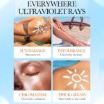 ⁦مرطب للوجه بعامل حماية من الشمس 50 من جراجرا، كريم شمس بعامل حماية من الشمس 50، واقي من الشمس للوجه بعامل حماية من الشمس 50، مقاوم للماء والعرق، حماية كاملة من الشمس، للحماية من الاشعة فوق البنفسجية⁩ - الصورة ⁦3⁩