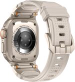 ⁦Mechanical Style Silicone Bands Compatible with Apple Watch Ultra 2/Ultra 49mm, Series 10 46mm/9/8/7(45mm)/SE2/SE/6/5/4(44mm) Sport Rugged Durable Strap with Metal Connector Replacement Band⁩ - الصورة ⁦2⁩