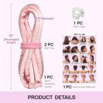 ⁦اداة تجعيد الشعر بدون حرارة من ازوني، قطعتان من ادوات تجعيد الشعر طوال الليل للنوم، قضيب تجعيد صغير ورفيع بدون حرارة، شريط راس لتمويج الشعر طوال الليل⁩ - الصورة ⁦6⁩