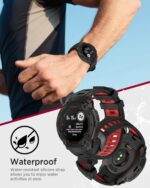 ⁦ميي مول سوار 22 ملم/ 26 ملم متوافق مع جارمين انستينكت 3 اموليد / سولار / اصدار تكتيكي، سوار سيليكون ناعم جيد التهوية، سوار رياضي بديل قابل للتعديل لجارمين انستنكت 3 45 ملم/50 ملم⁩ - الصورة ⁦7⁩