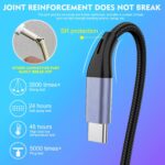 ⁦سكاي-تاتش كيبل شاحن جوال USB 3 في 1 5 امبير مضفر سريع من النايلون غير قابل للكسر، سلك شحن عالمي متعدد المنافذ مع موصل USB C/Micro USB/IOS للهواتف⁩ - الصورة ⁦5⁩