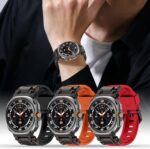 ⁦متوافق مع ساعة سامسونج جالكسي الترا 47 ملم اف كيه ام للرجال، سوار رياضي متين من المطاط الفلوري مع موصل معدني متوافق مع سوار جالكسي الترا 47 ملم⁩ - الصورة ⁦6⁩