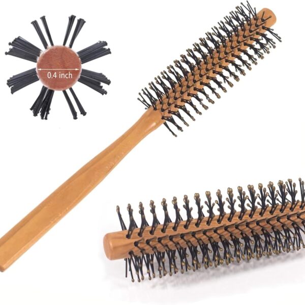 فرشاة دائرية صغيرة للشعر القصير من ساكون، مشط دوار للشعر القصير المجعد، مشط دائري لتجفيف الشعر، فرشاة تصفيف الشعر كويف رولر لتصفيف الشعر في صالونات التجميل للشعر الرقيق للنساء والرجال