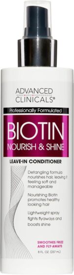 بخاخ شعر ادفانسد كلينيكالز لزيادة الكثافة واللمعان، تركيبة مغذيّة لفك تشابك الشعر للشعر الناعم أو التالف أو المجعد، يدعم صحة فروة الرأس لشعر قوي كثيف، 237 مل