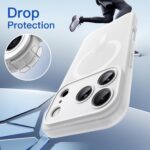 ⁦جيتك جراب غير لامع لموبايل ايفون 17 برو 6.3 انش متوافق مع ماج سيف، حماية كاملة لعدسة الكاميرا، غطاء موبايل ناعم من البولي يوريثين الحراري المصنفر مضاد للصدمات ومضاد لبصمات الاصابع (شفاف بلوري)⁩ - الصورة ⁦5⁩