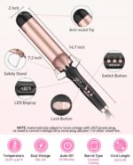 ⁦ييجور مكواة تجعيد كبيرة للغاية 2 انش، مكواة تجعيد باسطوانة طويلة، مكواة تجعيد مزدوجة الجهد 100-240 فولت لتجعيد الشعر المموج الكبير، 12 درجة حرارة⁩ - الصورة ⁦6⁩