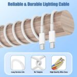 ⁦كيبل USB C مضفر بالنايلون بطول 2 متر 240 واط PD 3.1، كيبل شحن سريع من النوع C الى نوع C لسامسونج S25/24/23/22 الترا، ماك بوك، ايباد برو، ايفون 15/16/17، نقل بيانات سريع (48 فولت 5 امبير)⁩ - الصورة ⁦3⁩