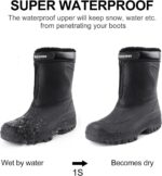 ⁦حذاء شتوي للرجال من كنيكس ماكس، حذاء ثلج مبطن دافئ، حذاء شتوي مع مادة خارجية مقاومة للماء ونعل غير قابل للانزلاق، مناسب لموسم الثلج في الشتاء⁩ - الصورة ⁦4⁩