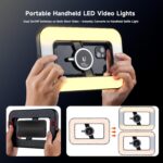 ⁦448 LED Magnetic RGB Ring Light with Mini Tripod — Dual-Sided Aluminum Build, 6000mAh Rechargeable Battery, Adjustable Brightness & Color Temperature, MagSafe-Compatible for TikTok, YouTube & Makeup⁩ - الصورة ⁦6⁩