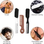 ⁦3 قطع من فرشاة اللحية للرجال، 2 قطعة فرشاة تنظيف حلاقة و1 مشط محمول، فرشاة الحلاقة، مجموعة فرش اللحية، لوازم الحلاقين، فرشاة تنظيف الحلاقين للمنزل وصالونات التجميل⁩ - الصورة ⁦7⁩