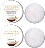 قالب شامبو وماء الارز 2 في 1 من قطعتين لنمو الشعر وتقويته ومنع تساقط الشعر واصلاح الجذور واستعادة الاضرار