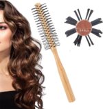 ⁦فرشاة دائرية صغيرة للشعر القصير من ساكون، مشط دوار للشعر القصير المجعد، مشط دائري لتجفيف الشعر، فرشاة تصفيف الشعر كويف رولر لتصفيف الشعر في صالونات التجميل للشعر الرقيق للنساء والرجال⁩ - الصورة ⁦2⁩