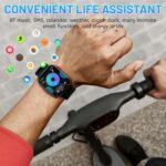 ⁦ساعة ذكية لمراقبة معدل ضربات القلب، ساعة ذكية مزودة بمراقبة ضغط الدم، مراقبة معدل ضربات القلب والأكسجين في الدم والنوم على مدار الساعة، ساعة ذكية لتتبع اللياقة البدنية للرجال والنساء (شريطين)⁩ - الصورة ⁦3⁩