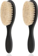 مجموعة فرش حلاقة من لانجثيرينج مكونة من قطعتين بمقبض خشبي من الالياف الطبيعية - فرشاة تصفيف اللحية ومنفضة للرقبة وفرشاة تنظيف للعناية بالرجال