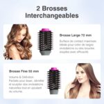 ⁦كينسي بيوتي فرشاة مجفف الشعر 4 في 1، فرشاة مجفف الشعر بقوة 1200 واط مع مجفف ومموِّج الشعر ورأسي فرشاة قابلين للتبديل، مجفف شعر بثلاث سرعات مختلفة⁩ - الصورة ⁦5⁩