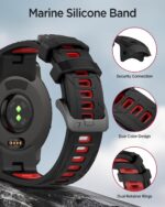 ⁦ميي مول سوار 22 ملم/ 26 ملم متوافق مع جارمين انستينكت 3 اموليد / سولار / اصدار تكتيكي، سوار سيليكون ناعم جيد التهوية، سوار رياضي بديل قابل للتعديل لجارمين انستنكت 3 45 ملم/50 ملم⁩ - الصورة ⁦5⁩