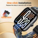 ⁦سوار بديل مضفر مرن وقابل للتعديل متوافق مع ساعة ريدمي ووتش 5، سوار معصم رياضي من النايلون متوافق مع ساعة شاومي الذكية باند 9 برو/ 8 برو⁩ - الصورة ⁦2⁩