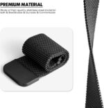 ⁦سوار معدني متوافق مع ساعة شاومي ريدمي 5، سوار مغناطيسي مزدوج بديل للساعة الذكية ريدمي ووتش 5 للنساء والرجال (اسود + رمادي)⁩ - الصورة ⁦6⁩