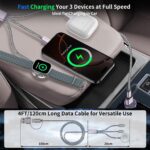 ⁦كيبل شحن سريع متعدد لشاحن ساعة ابل، شاحن ايفون، [اساسيات السفر 3 في 2] كيبل USB A/Type C/لايتنينج لساعة اي ووتش الترا/SE/10-2، ايفون 16-11، جالكسي S25-21، ايباد، 1.2 متر⁩ - الصورة ⁦4⁩