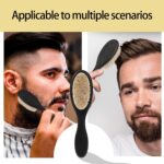 ⁦مجموعة فرش حلاقة من لانجثيرينج مكونة من قطعتين بمقبض خشبي من الالياف الطبيعية - فرشاة تصفيف اللحية ومنفضة للرقبة وفرشاة تنظيف للعناية بالرجال⁩ - الصورة ⁦7⁩